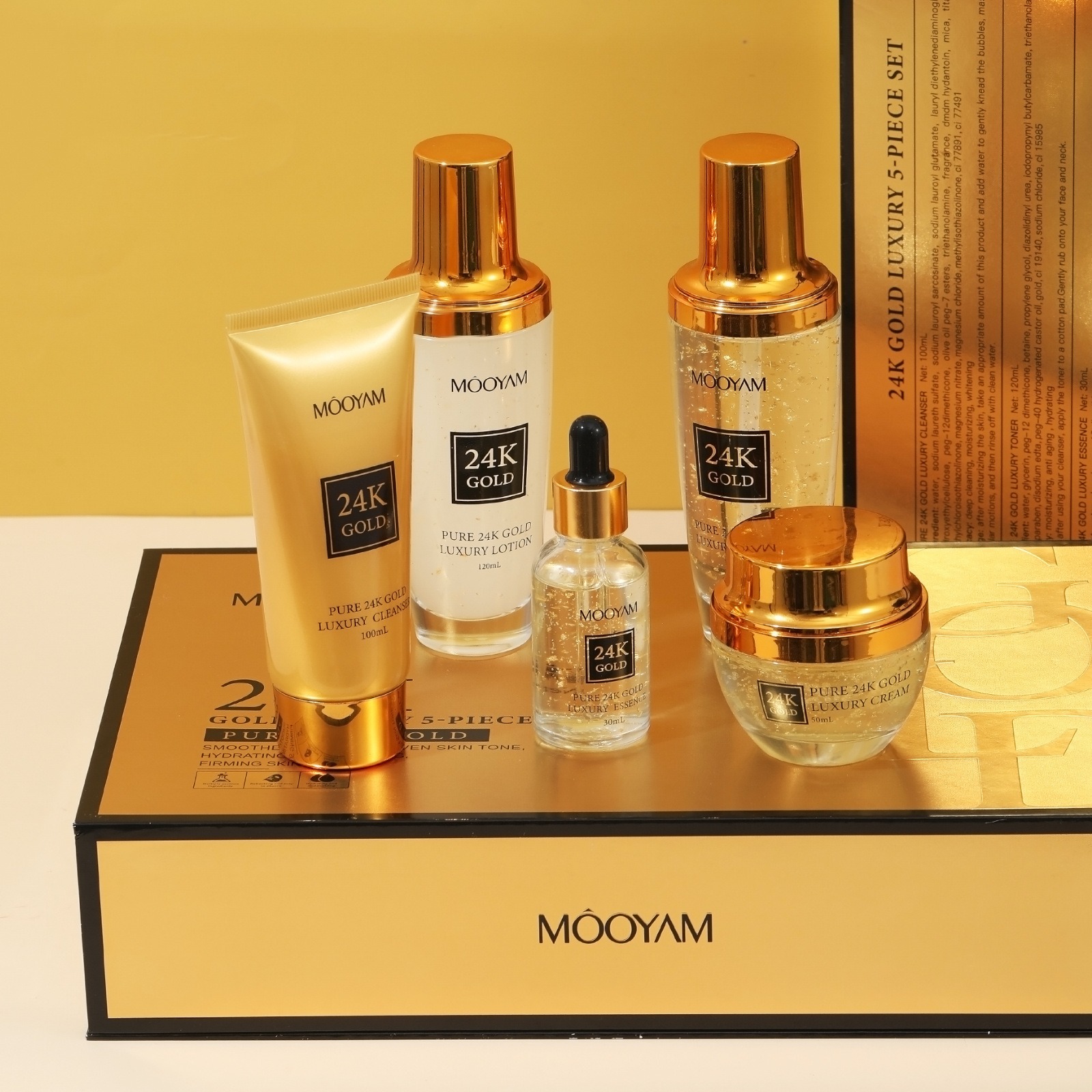 Luxury Skincare Anti Aging - مجموعة مرطبة فاخرة من الذهب عيار
