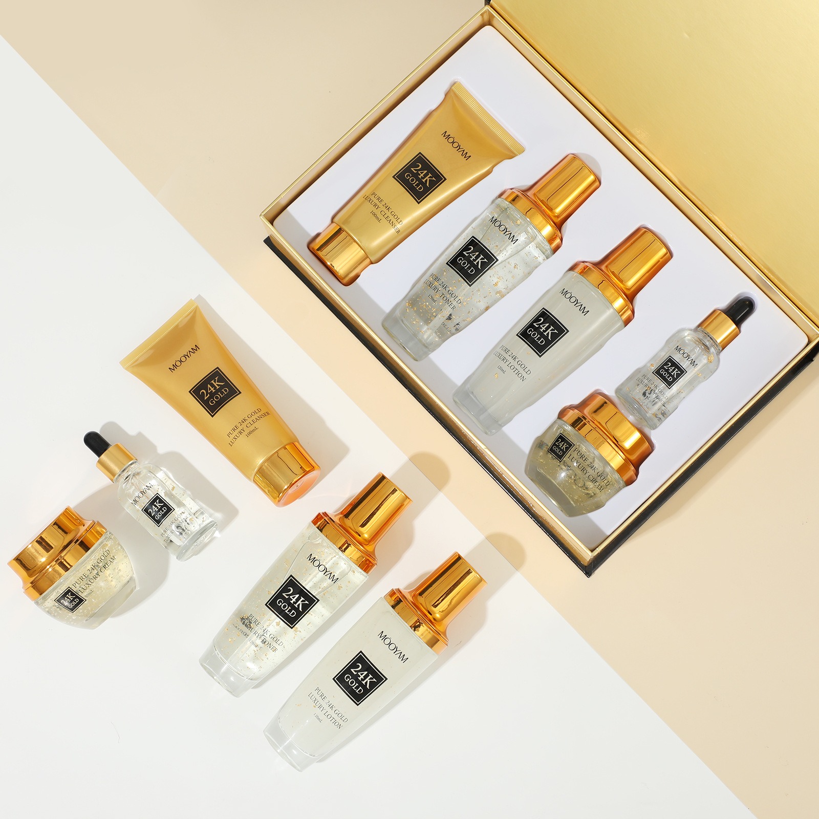 مجموعة مرطبة فاخرة من الذهب عي - مراجعة Luxury Skincare Anti Aging وسعره